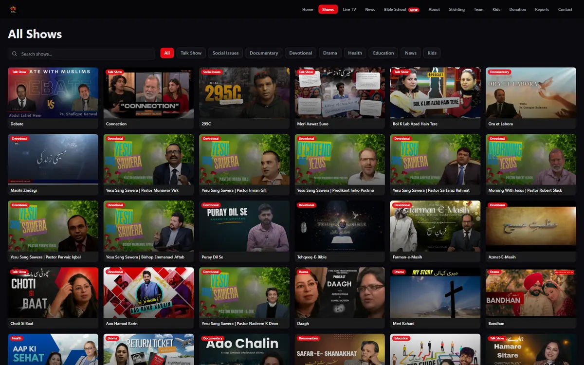 BTL TV Shows page